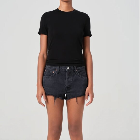 Agolde Parker Vintage Cutoff Short in Vortex Black Grey - Size 23 - Picture 1 of 6